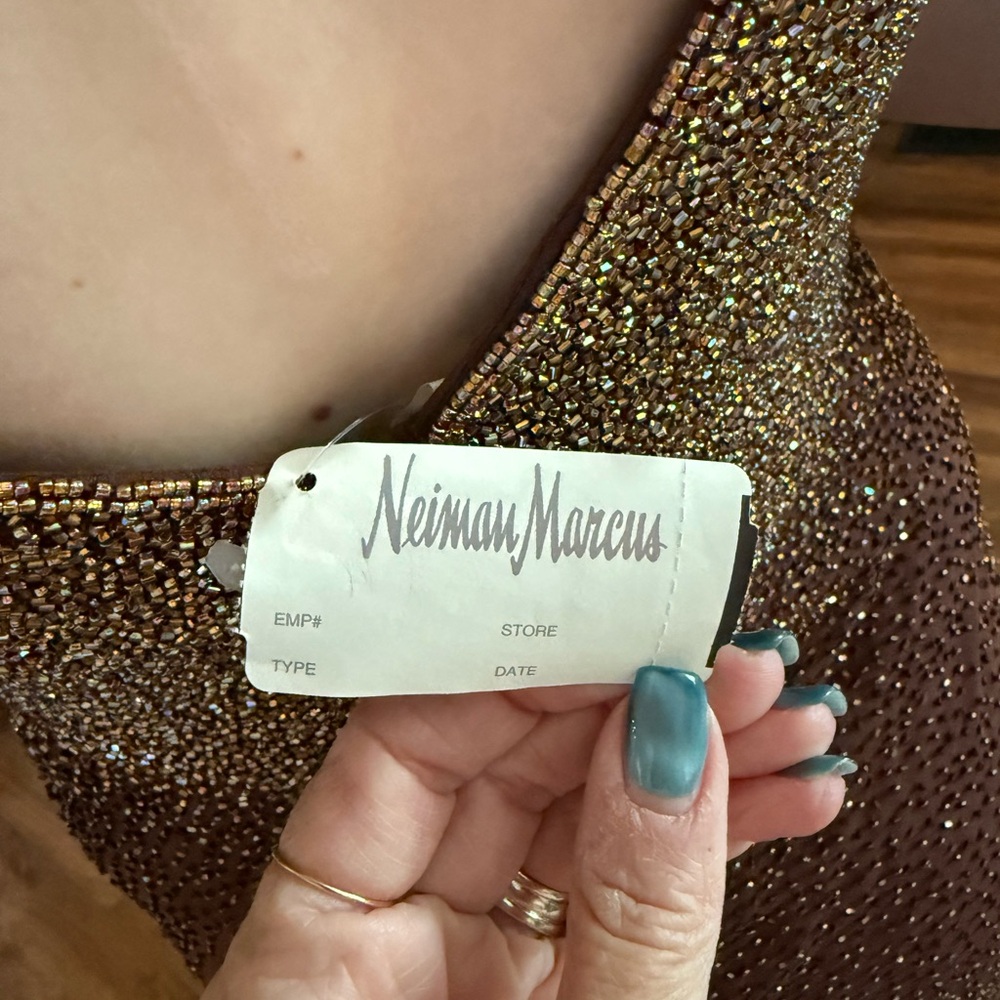 Sue Wong designer Brown Beaded Dress - Picture 5 of 11